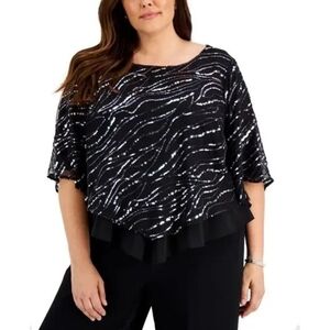 Black Sequin Top BY Alexsize L